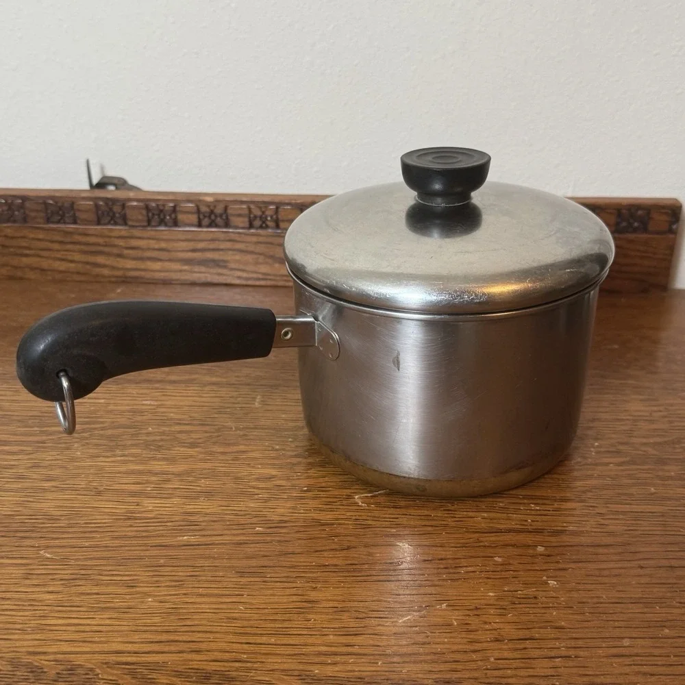 Revere Ware 2 Qt Copper Bottom Saucepan Rome NY USA Vintage Stainless Pot